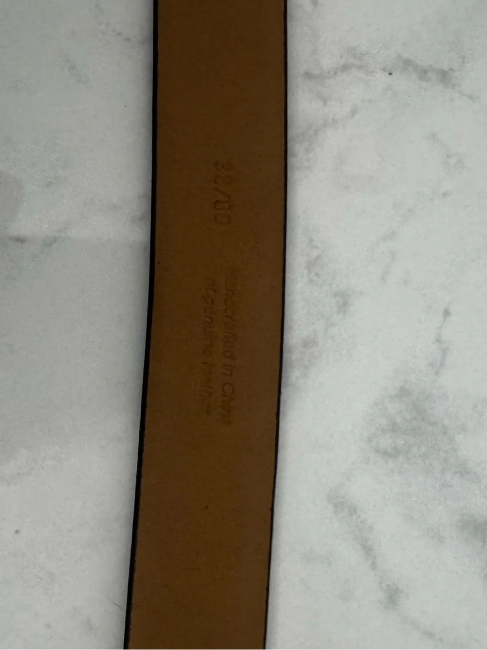Men's Leather Belt in Dark Brown with Polished Buckle 32/80